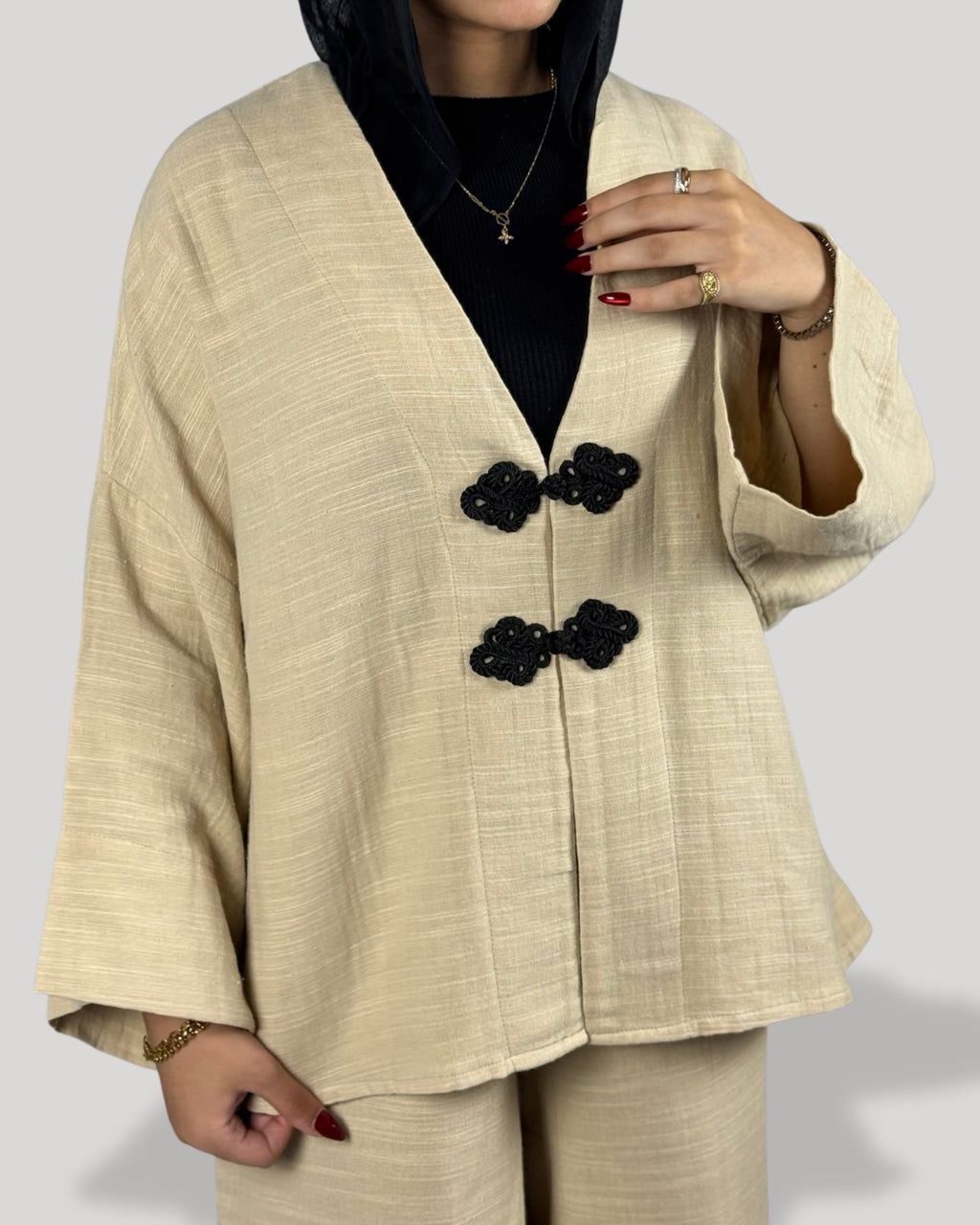 Noir knot Linen Set - Beige