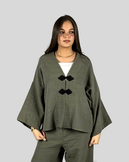 Noir knot Linen Set - Beige