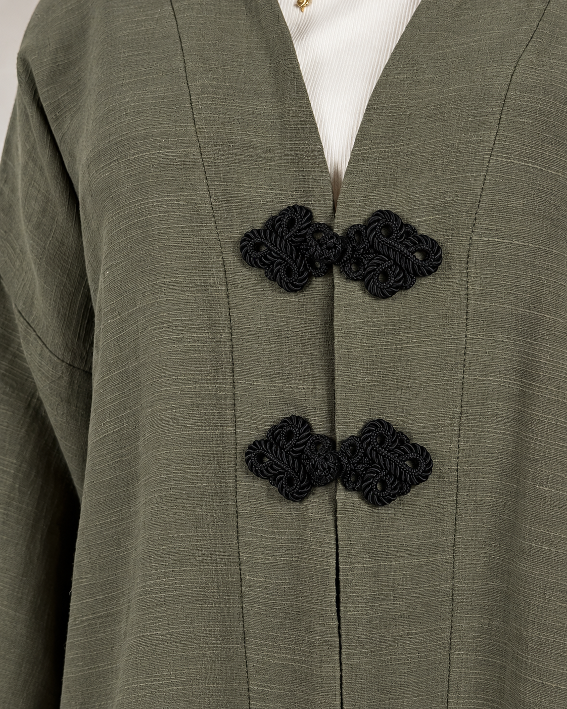 Noir knot Linen Set - Olive